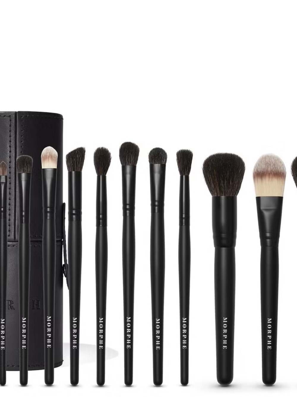 NWT - Morphe 12 Piece Black Professional Makeup Brush Set with Tubby Case